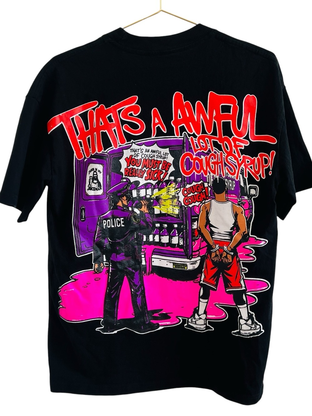 Desto Dubb That's A Awful Lot Of Cough Syrup Men's Black Graphic Print T-Shirt